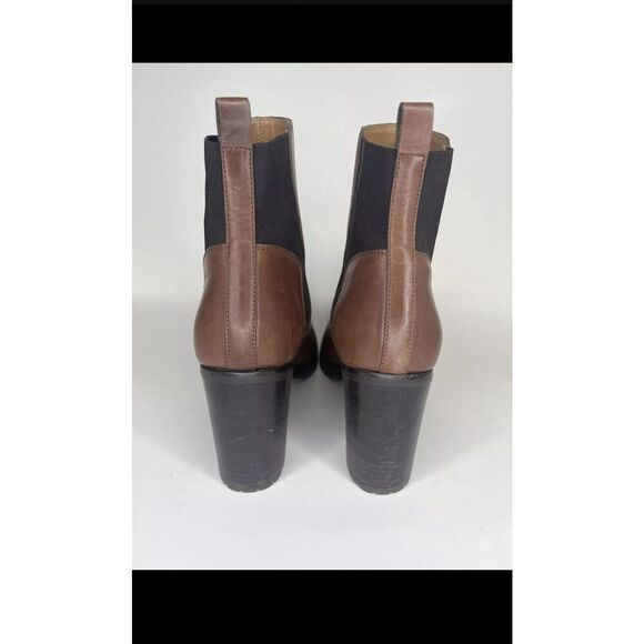 Sartore Paris Brown Leather Ankle Chelsea Vibram Heel Booties Women’s 38EU/7M US - Picture 5 of 13